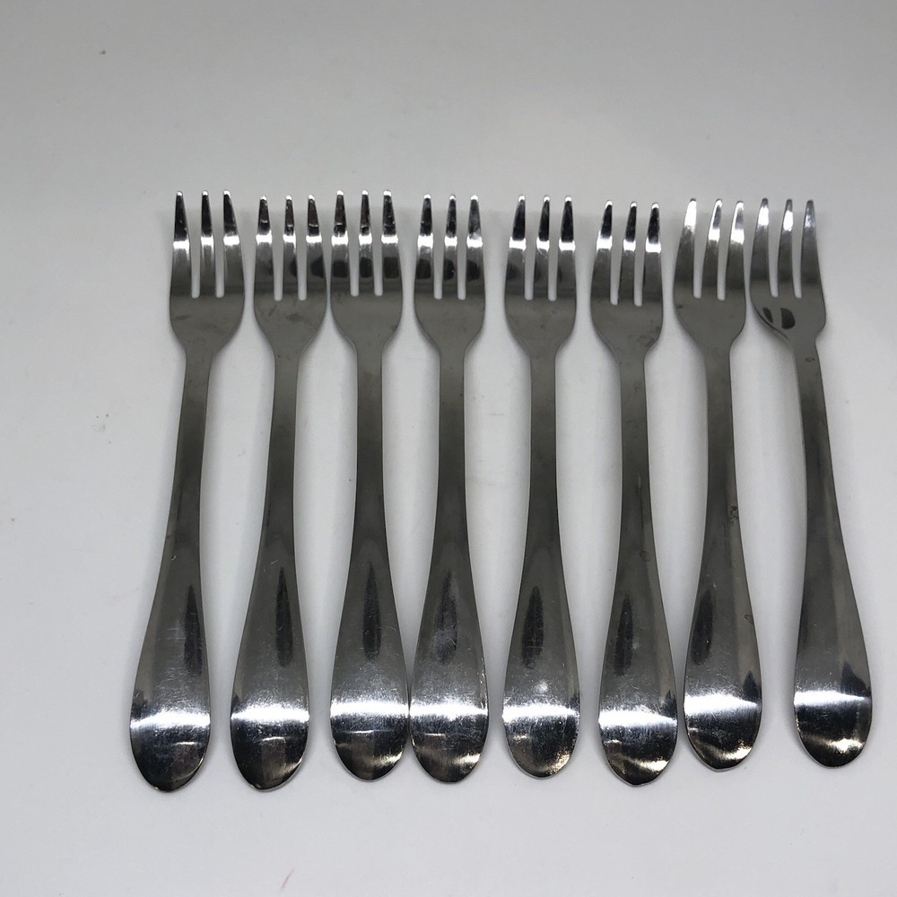 Cambridge SIENNA? Stainless Glossy Silverware Cocktail Seafood Forks Set Of 8